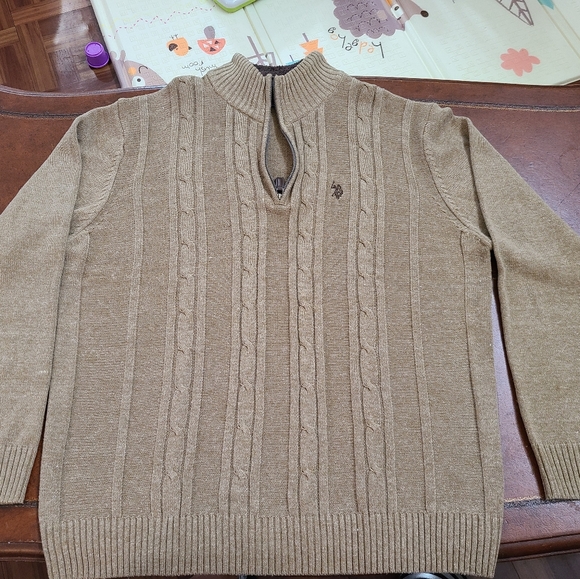 US Polo Men's 1/4 Zip Mock Neck Sweater - Picture 2 of 6